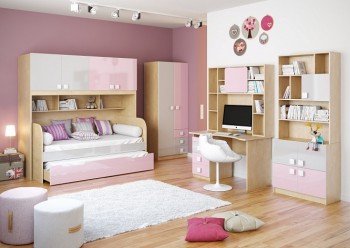 Детская комната Грэйси (Розовый/Серый/корпус Клен) в Новом Тартасе - novyj-tartas.mebel54.com | фото