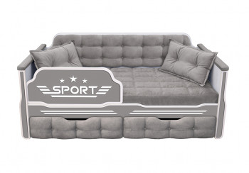 Кровать 160 серии Спорт 2 ящика 45 Серый (подушки) в Новом Тартасе - novyj-tartas.mebel54.com | фото