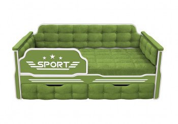 Кровать 170 серии Спорт 2 ящика 76 Зелёный (мягкие боковые накладки) в Новом Тартасе - novyj-tartas.mebel54.com | фото