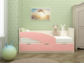 Кровать Бабочки 2,0м (Розовый металлик) в Новом Тартасе - novyj-tartas.mebel54.com | фото