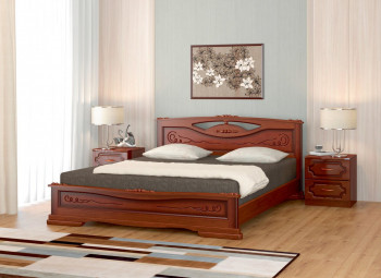 Кровать Карина-7 из массива сосны 1400*2000 Орех в Новом Тартасе - novyj-tartas.mebel54.com | фото