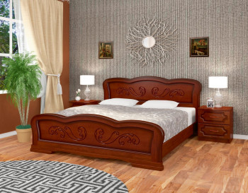 Кровать Карина-8 из массива сосны 1400*2000 Орех в Новом Тартасе - novyj-tartas.mebel54.com | фото